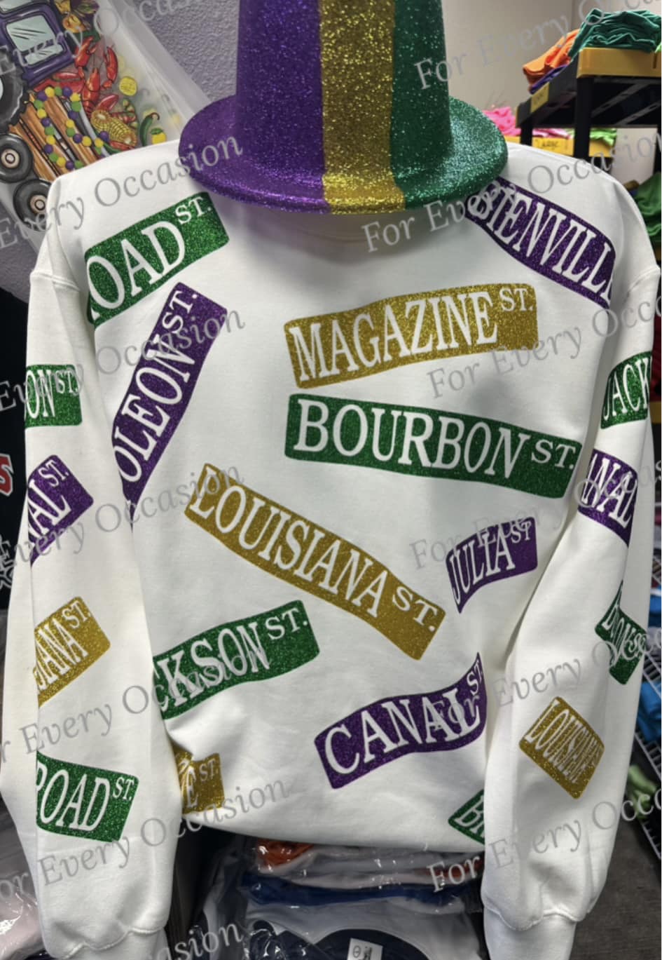 Mardi Gras Name Sweatshirt