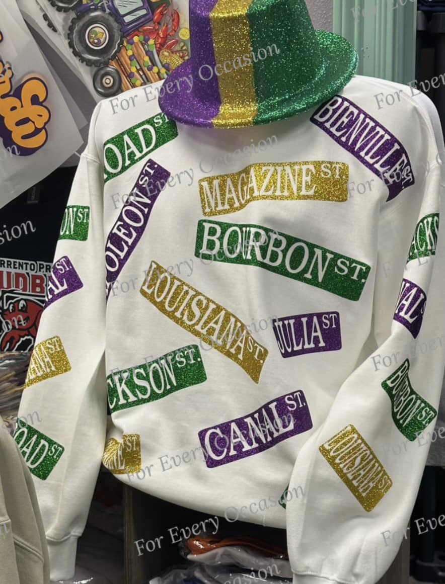 Mardi Gras Name Sweatshirt