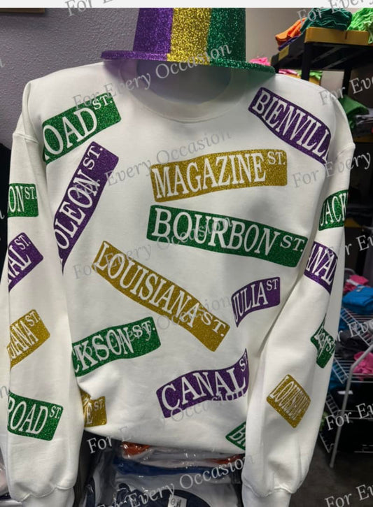 Mardi Gras Name Sweatshirt