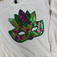 Mardi Gras Mask Patch Sweatshirt