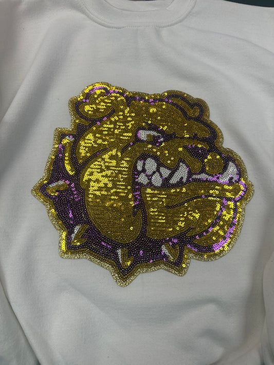 Purple/Gold Sequin Bulldog